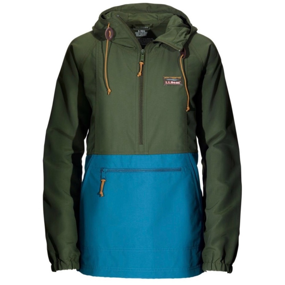 L.L. Bean Classic Anorak Blue & Green Colorblock